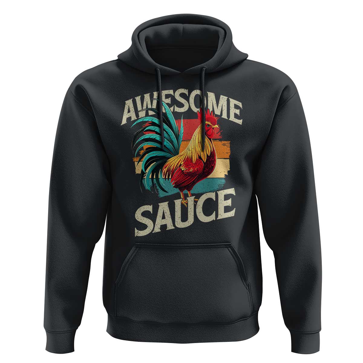 Funny Awesome Sauce Rooster Hoodie Vintage Retro Chicken - Wonder Print Shop
