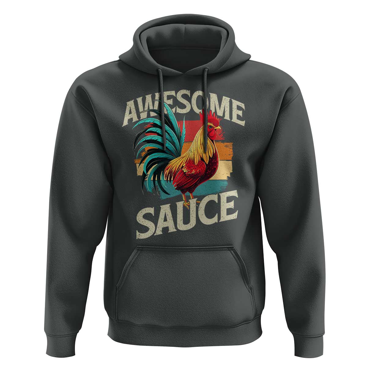 Funny Awesome Sauce Rooster Hoodie Vintage Retro Chicken - Wonder Print Shop