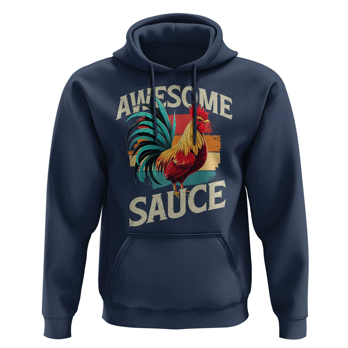 Funny Awesome Sauce Rooster Hoodie Vintage Retro Chicken - Wonder Print Shop