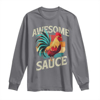 Funny Awesome Sauce Rooster Long Sleeve Shirt Vintage Retro Chicken - Wonder Print Shop