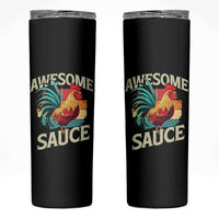 Funny Awesome Sauce Rooster Skinny Tumbler Vintage Retro Chicken - Wonder Print Shop