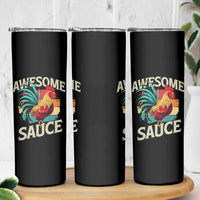 Funny Awesome Sauce Rooster Skinny Tumbler Vintage Retro Chicken - Wonder Print Shop