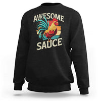 Funny Awesome Sauce Rooster Sweatshirt Vintage Retro Chicken - Wonder Print Shop