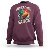 Funny Awesome Sauce Rooster Sweatshirt Vintage Retro Chicken - Wonder Print Shop