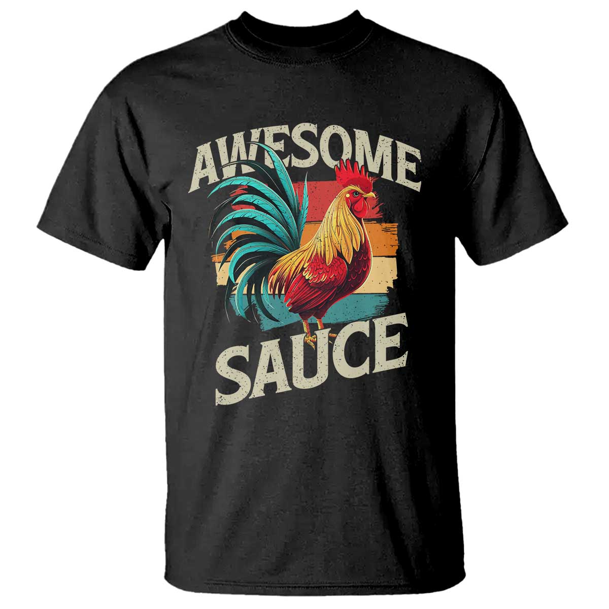 Funny Awesome Sauce Rooster T Shirt Vintage Retro Chicken - Wonder Print Shop