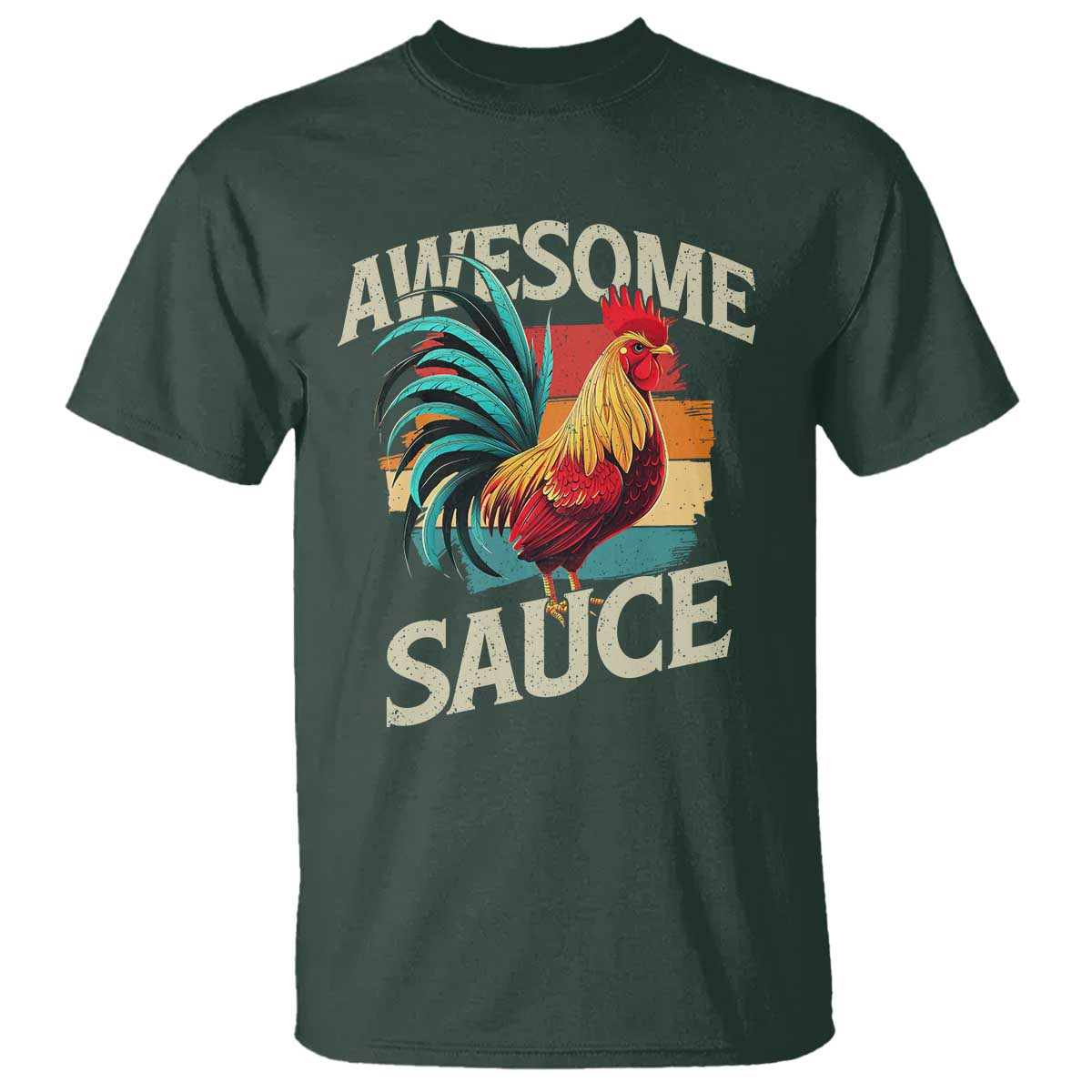 Funny Awesome Sauce Rooster T Shirt Vintage Retro Chicken - Wonder Print Shop