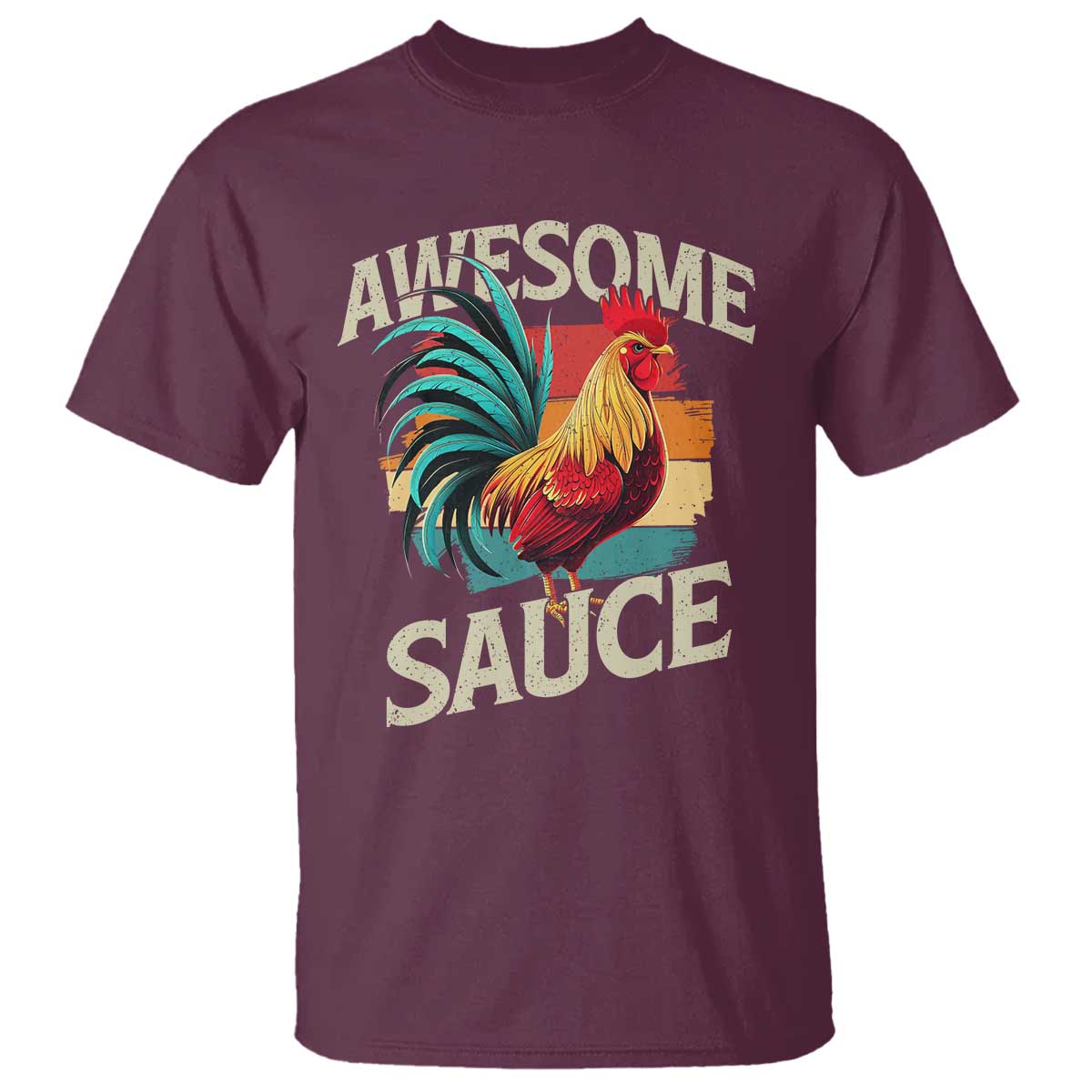 Funny Awesome Sauce Rooster T Shirt Vintage Retro Chicken - Wonder Print Shop
