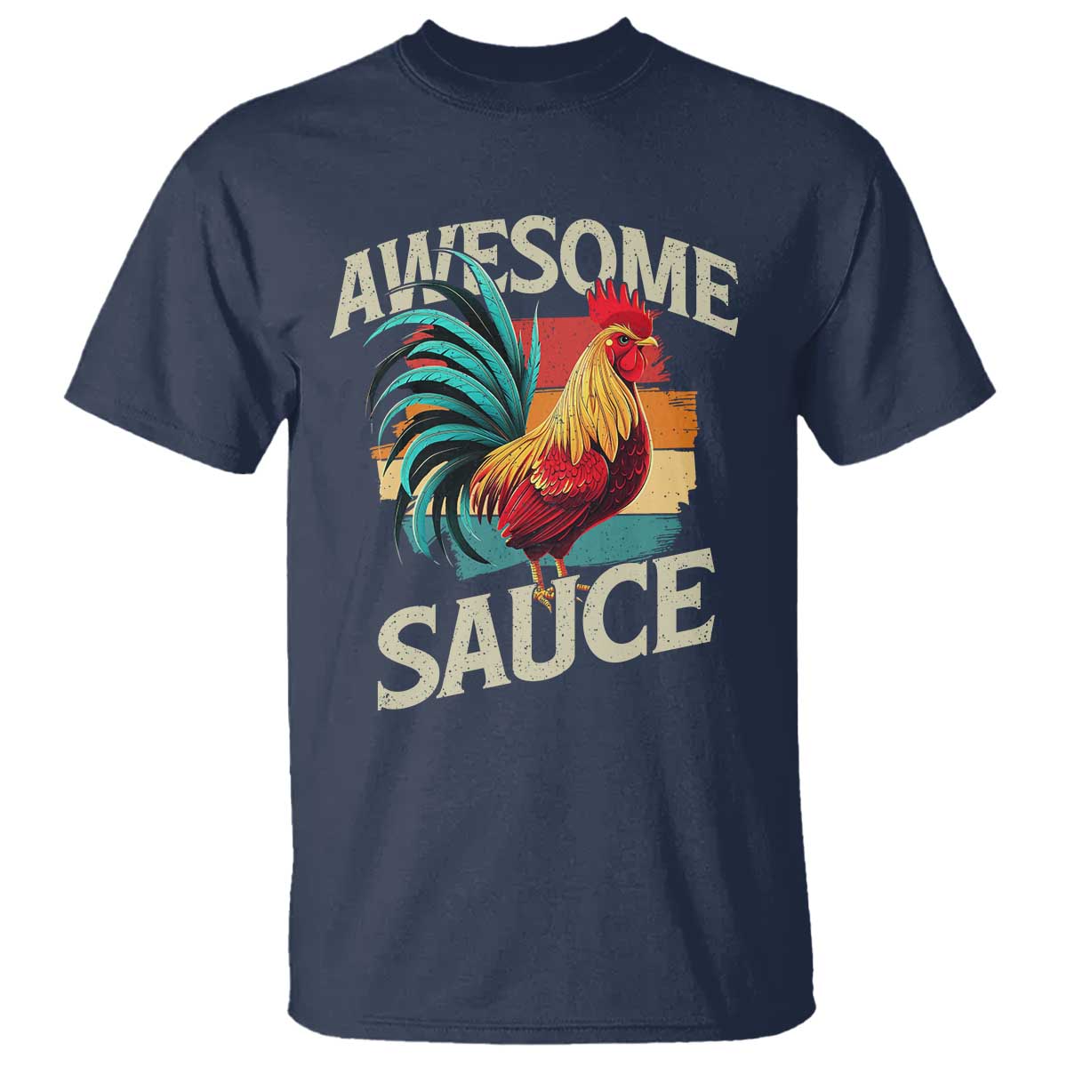 Funny Awesome Sauce Rooster T Shirt Vintage Retro Chicken - Wonder Print Shop