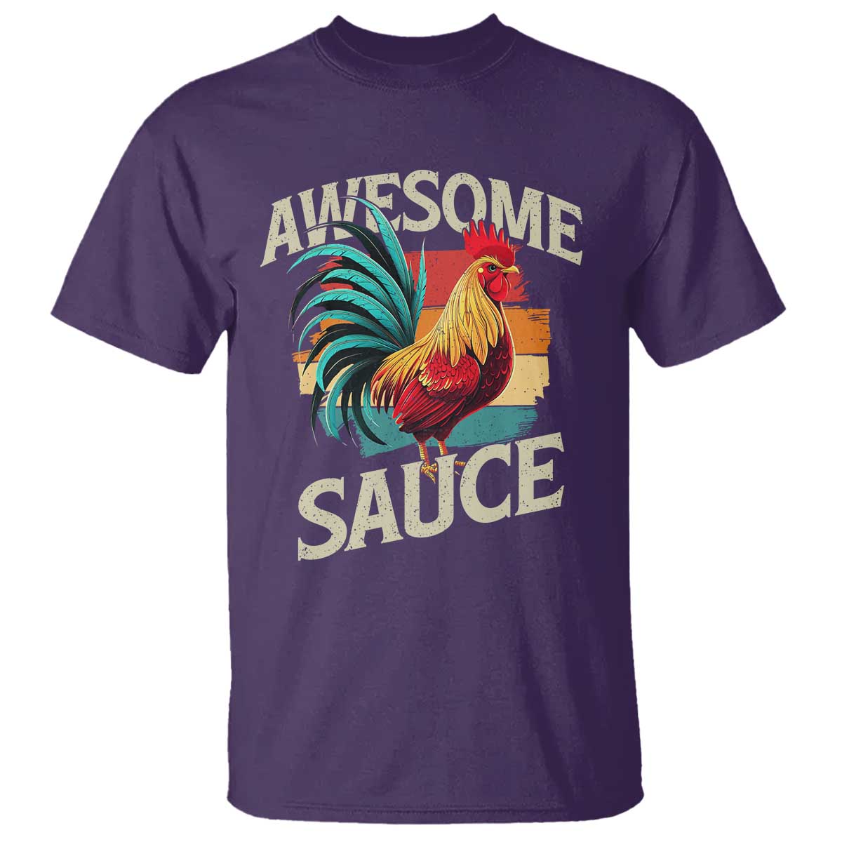 Funny Awesome Sauce Rooster T Shirt Vintage Retro Chicken - Wonder Print Shop