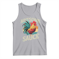 Funny Awesome Sauce Rooster Tank Top Vintage Retro Chicken - Wonder Print Shop