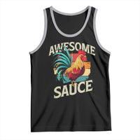 Funny Awesome Sauce Rooster Tank Top Vintage Retro Chicken - Wonder Print Shop