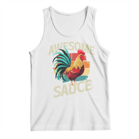 Funny Awesome Sauce Rooster Tank Top Vintage Retro Chicken - Wonder Print Shop