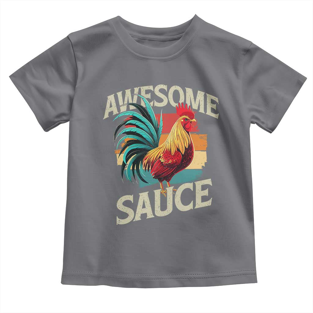 Funny Awesome Sauce Rooster Toddler T Shirt Vintage Retro Chicken - Wonder Print Shop