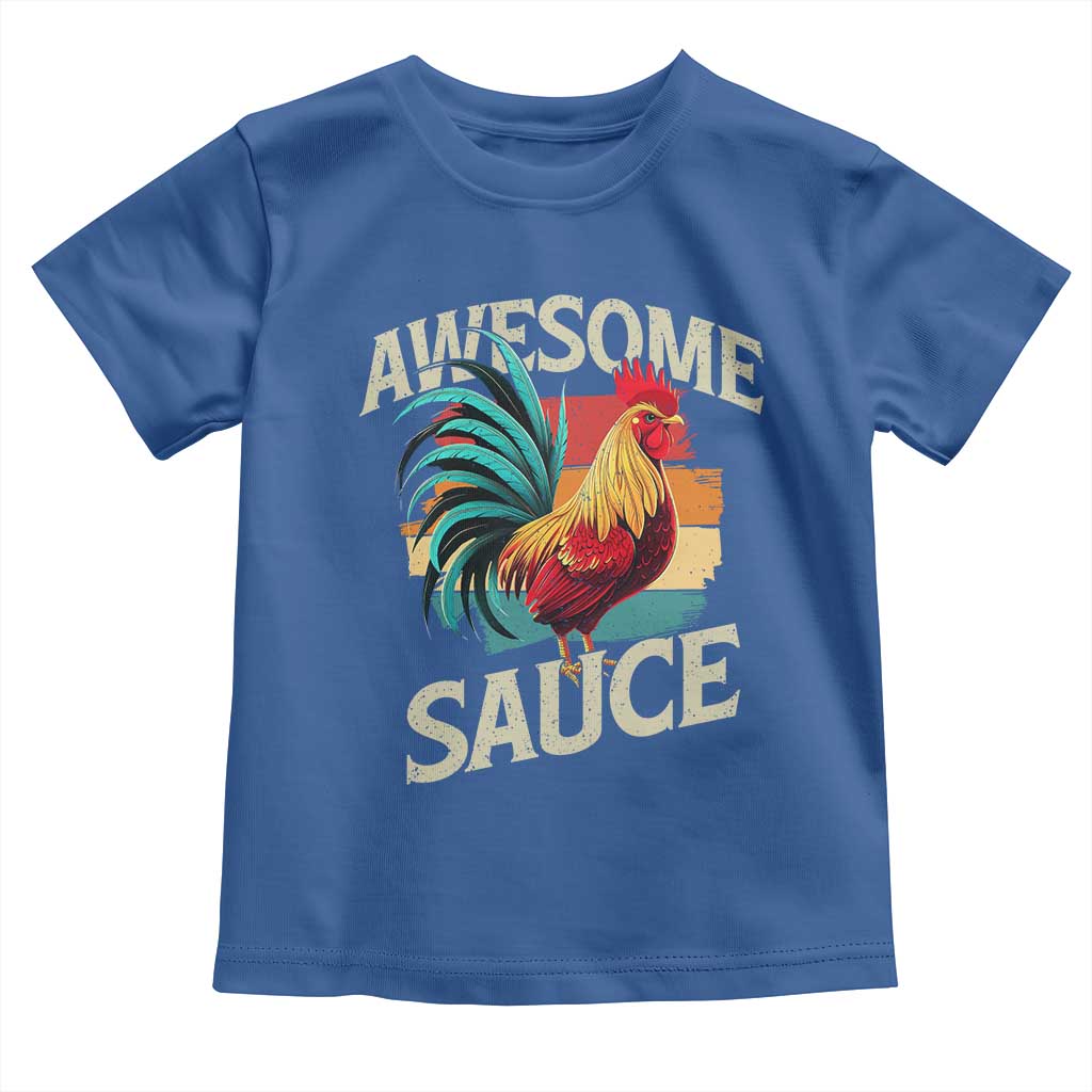 Funny Awesome Sauce Rooster Toddler T Shirt Vintage Retro Chicken - Wonder Print Shop