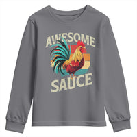 Funny Awesome Sauce Rooster Youth Sweatshirt Vintage Retro Chicken - Wonder Print Shop