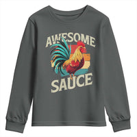 Funny Awesome Sauce Rooster Youth Sweatshirt Vintage Retro Chicken - Wonder Print Shop