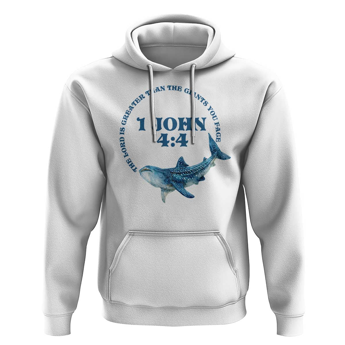 Whale Shark Lover Hoodie 1 John 4:4 Inspired Style Christian Aesthetic Ocean Animal - Wonder Print Shop