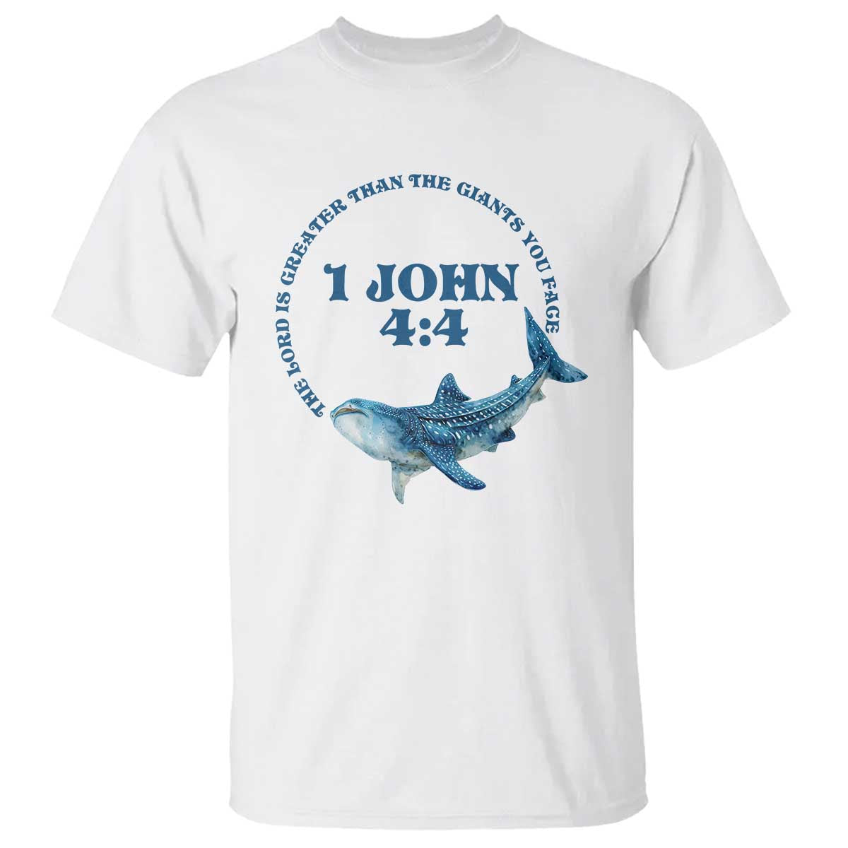 Whale Shark Lover T Shirt 1 John 4:4 Inspired Style Christian Aesthetic Ocean Animal - Wonder Print Shop