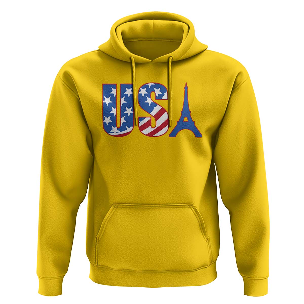 French-American Heritage Month Hoodie USA Eiffel Tower Paris Holiday Souvenir - Wonder Print Shop