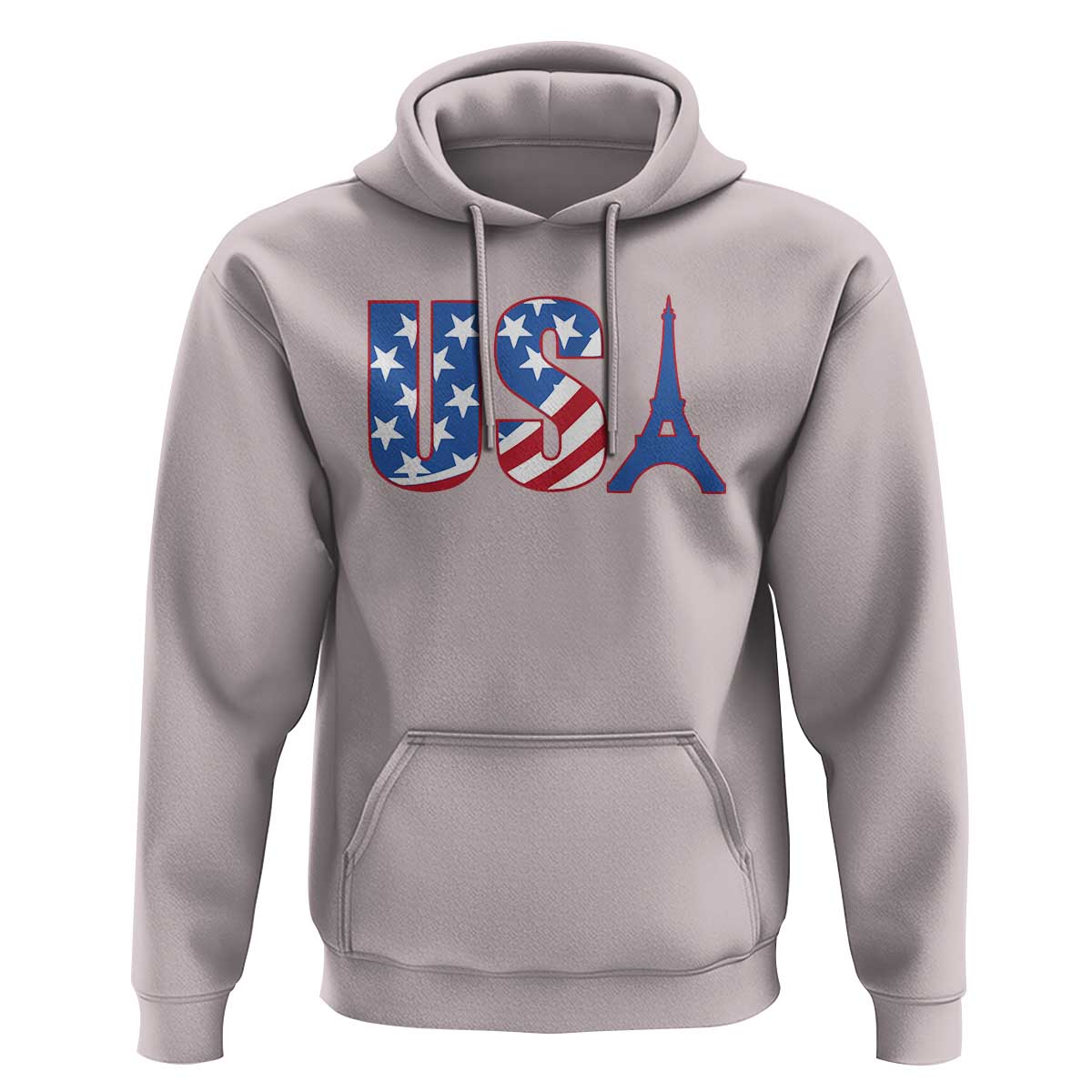 French-American Heritage Month Hoodie USA Eiffel Tower Paris Holiday Souvenir - Wonder Print Shop