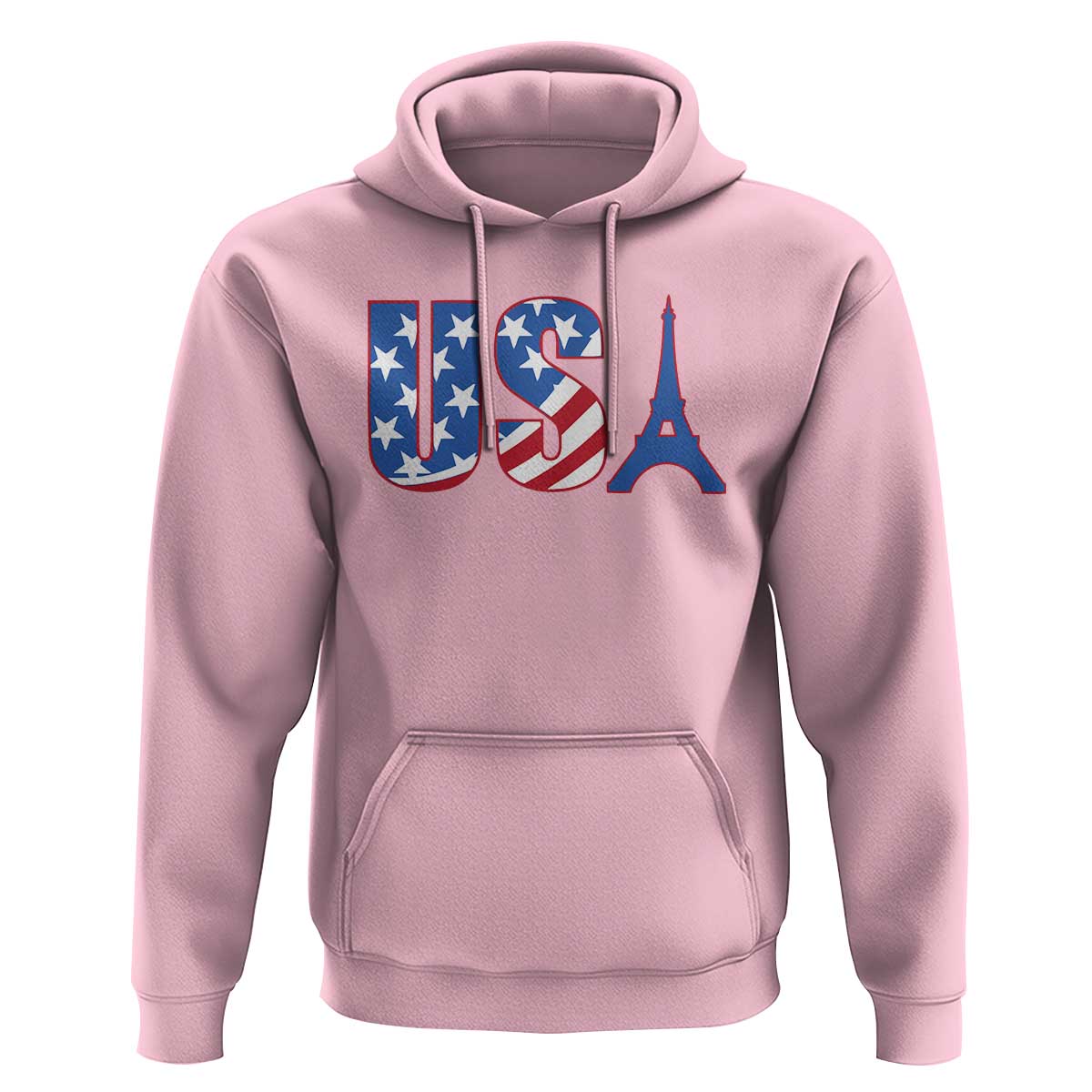 French-American Heritage Month Hoodie USA Eiffel Tower Paris Holiday Souvenir - Wonder Print Shop