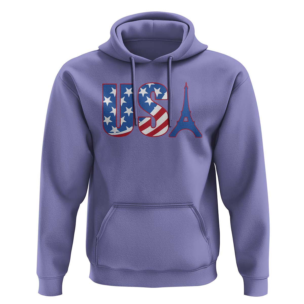 French-American Heritage Month Hoodie USA Eiffel Tower Paris Holiday Souvenir - Wonder Print Shop