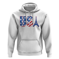 French-American Heritage Month Hoodie USA Eiffel Tower Paris Holiday Souvenir - Wonder Print Shop
