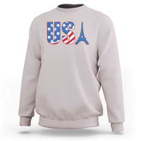 French-American Heritage Month Sweatshirt USA Eiffel Tower Paris Holiday Souvenir - Wonder Print Shop