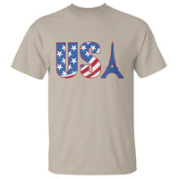 French-American Heritage Month T Shirt USA Eiffel Tower Paris Holiday Souvenir - Wonder Print Shop