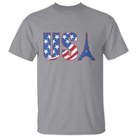 French-American Heritage Month T Shirt USA Eiffel Tower Paris Holiday Souvenir - Wonder Print Shop