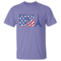 French-American Heritage Month T Shirt USA Eiffel Tower Paris Holiday Souvenir - Wonder Print Shop