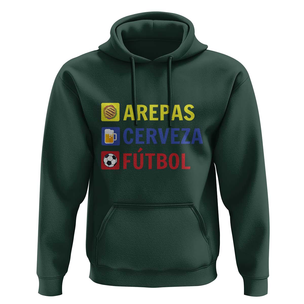 Arepas Cerveza Futbol Hoodie Colombian Slang Colombia Flag - Wonder Print Shop