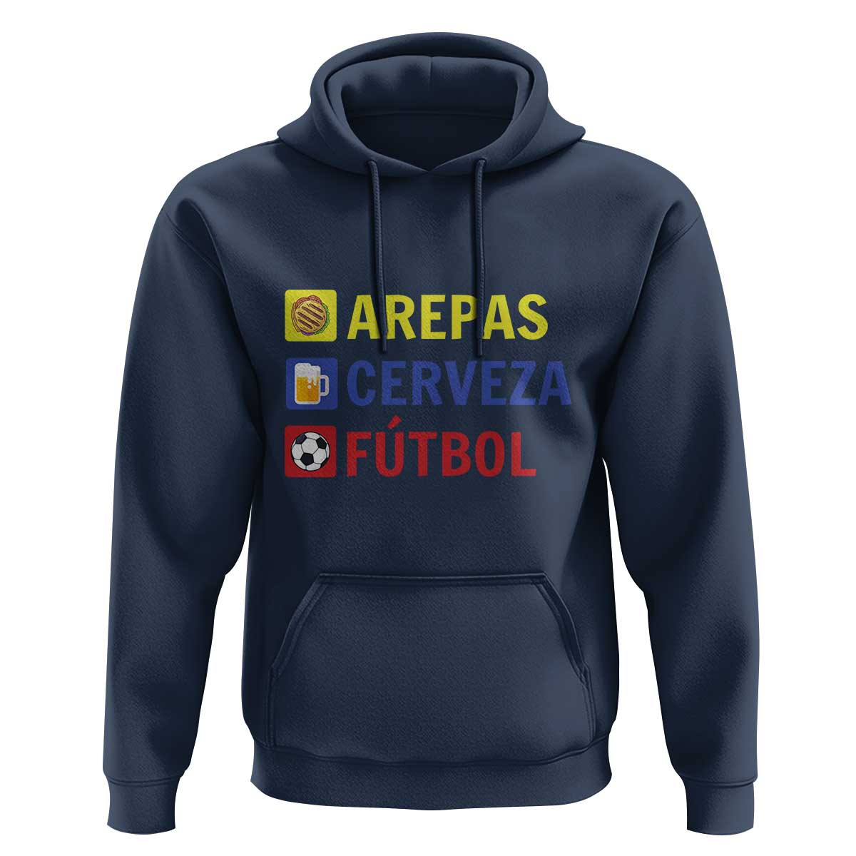 Arepas Cerveza Futbol Hoodie Colombian Slang Colombia Flag - Wonder Print Shop
