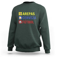 Arepas Cerveza Futbol Sweatshirt Colombian Slang Colombia Flag - Wonder Print Shop