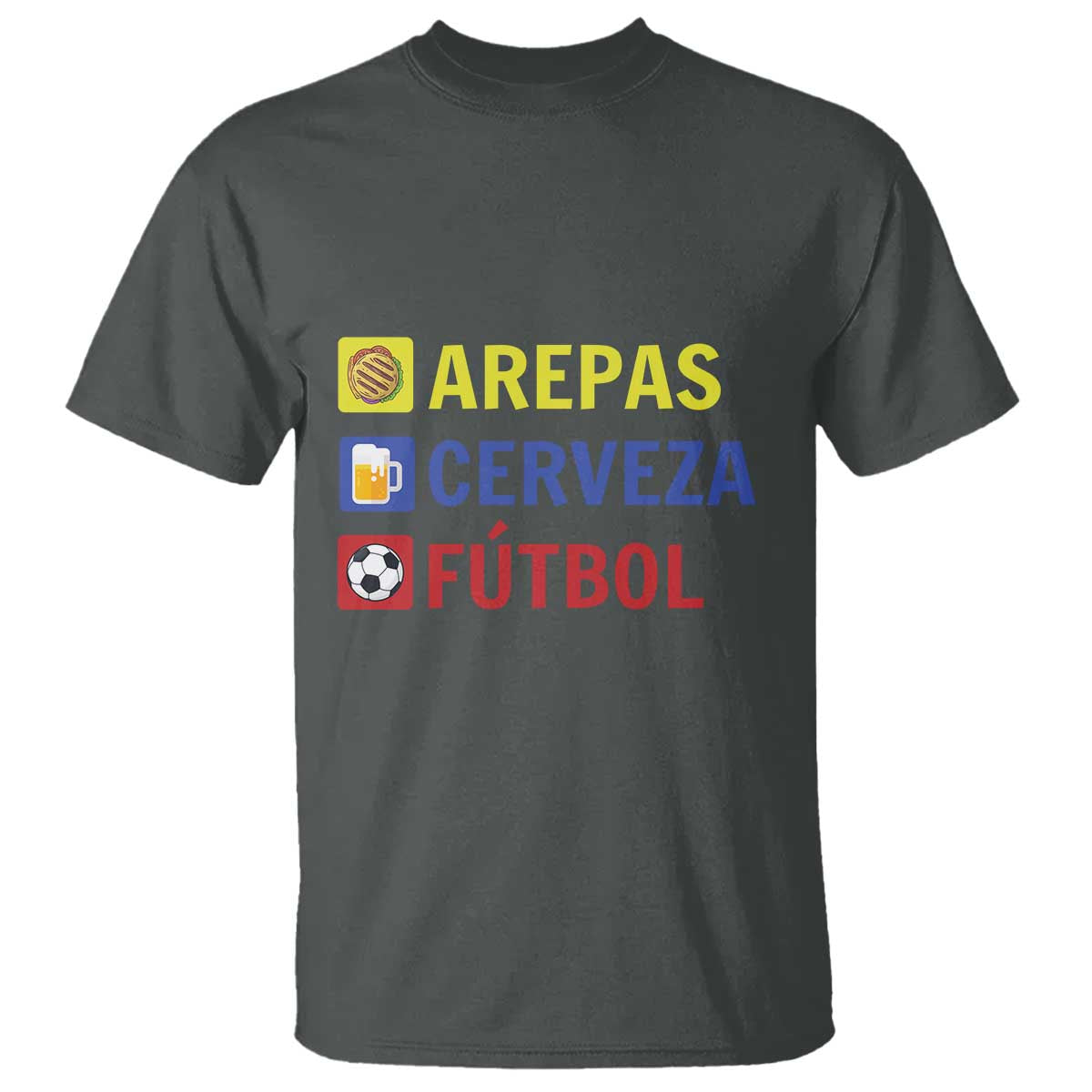 Arepas Cerveza Futbol T Shirt Colombian Slang Colombia Flag - Wonder Print Shop