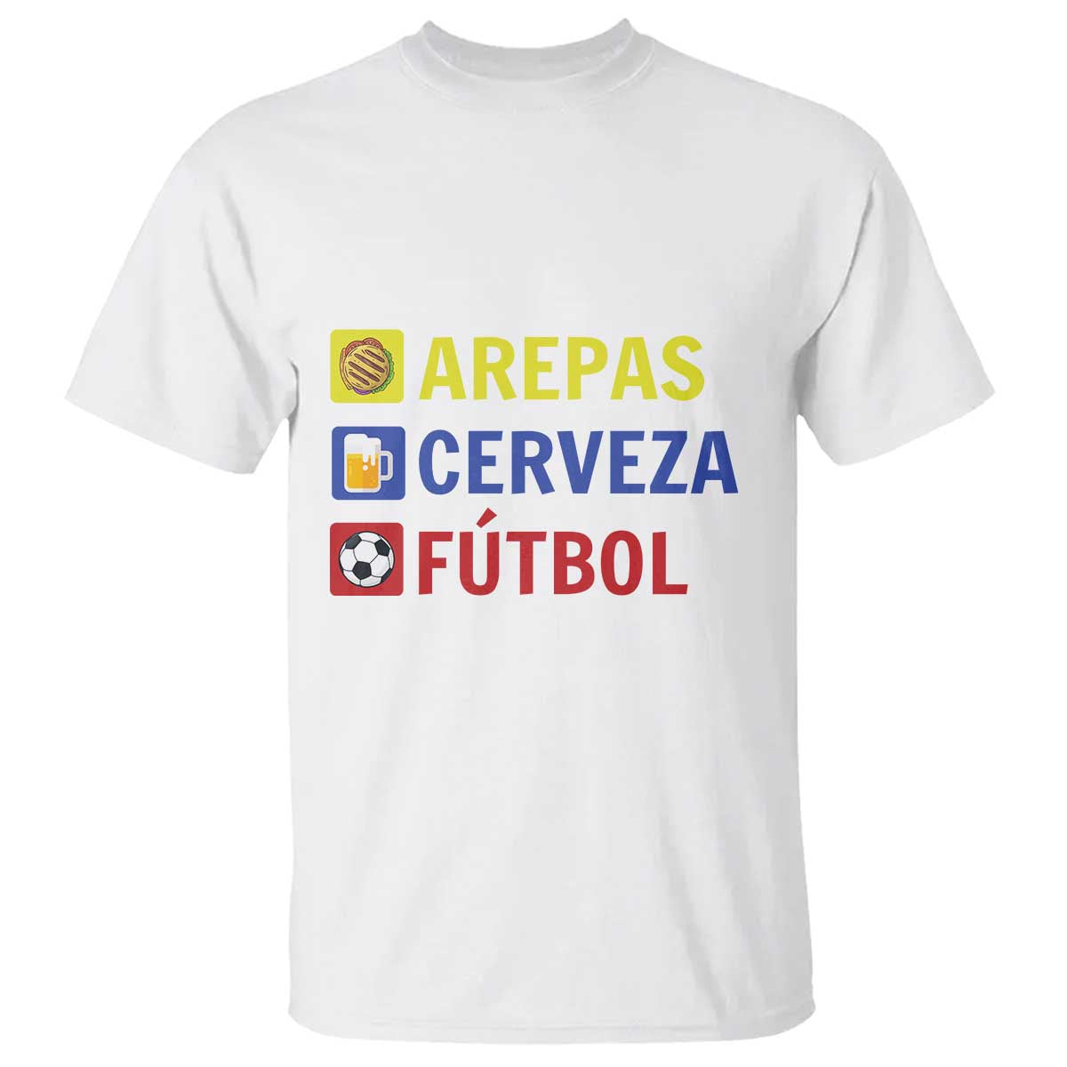 Arepas Cerveza Futbol T Shirt Colombian Slang Colombia Flag - Wonder Print Shop