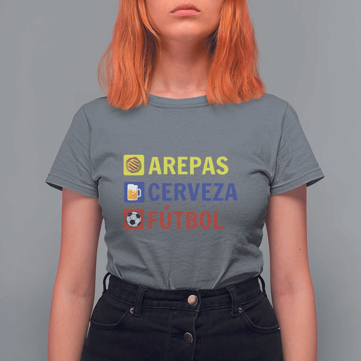 Arepas Cerveza Futbol T Shirt For Women Colombian Slang Colombia Flag - Wonder Print Shop