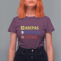 Arepas Cerveza Futbol T Shirt For Women Colombian Slang Colombia Flag - Wonder Print Shop