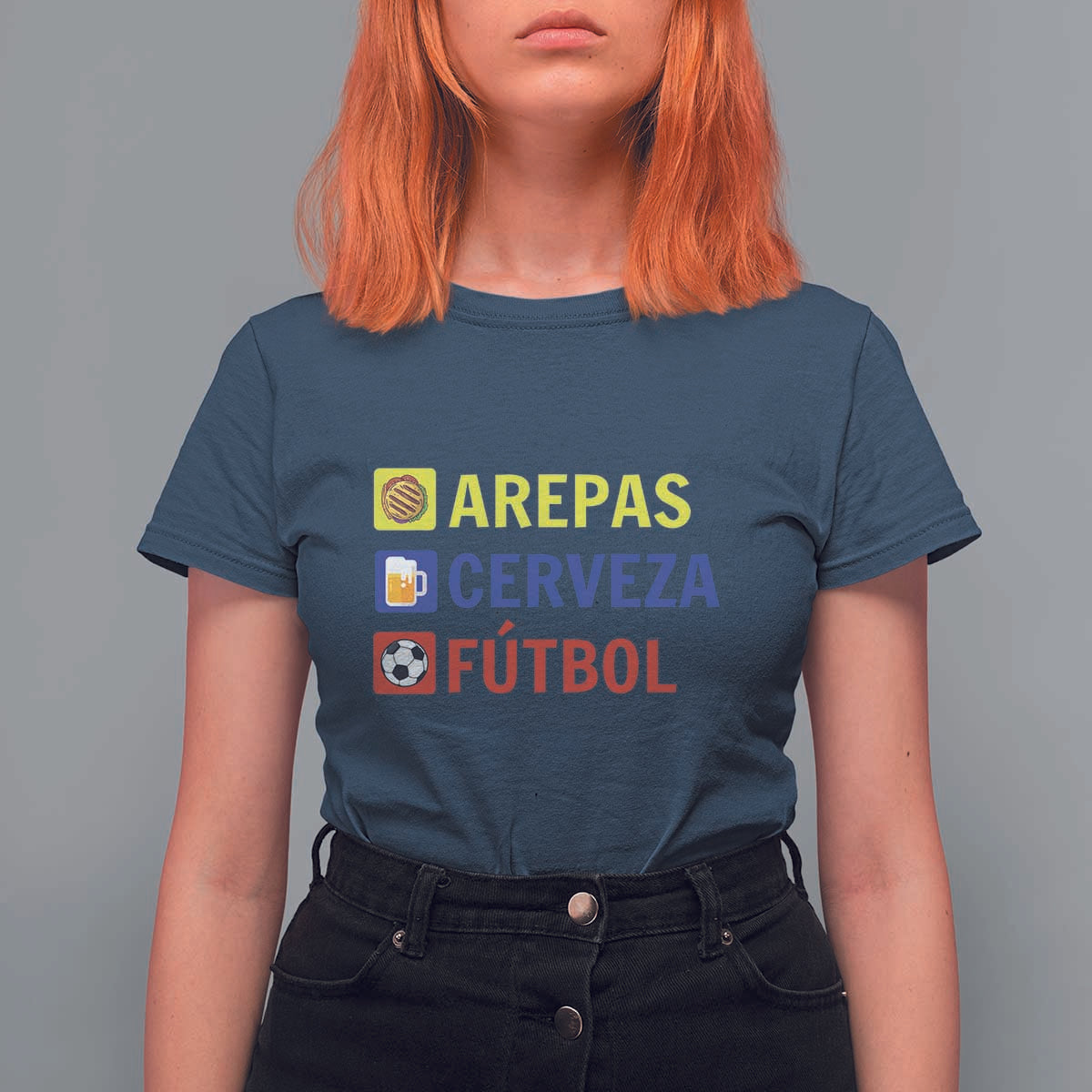 Arepas Cerveza Futbol T Shirt For Women Colombian Slang Colombia Flag - Wonder Print Shop
