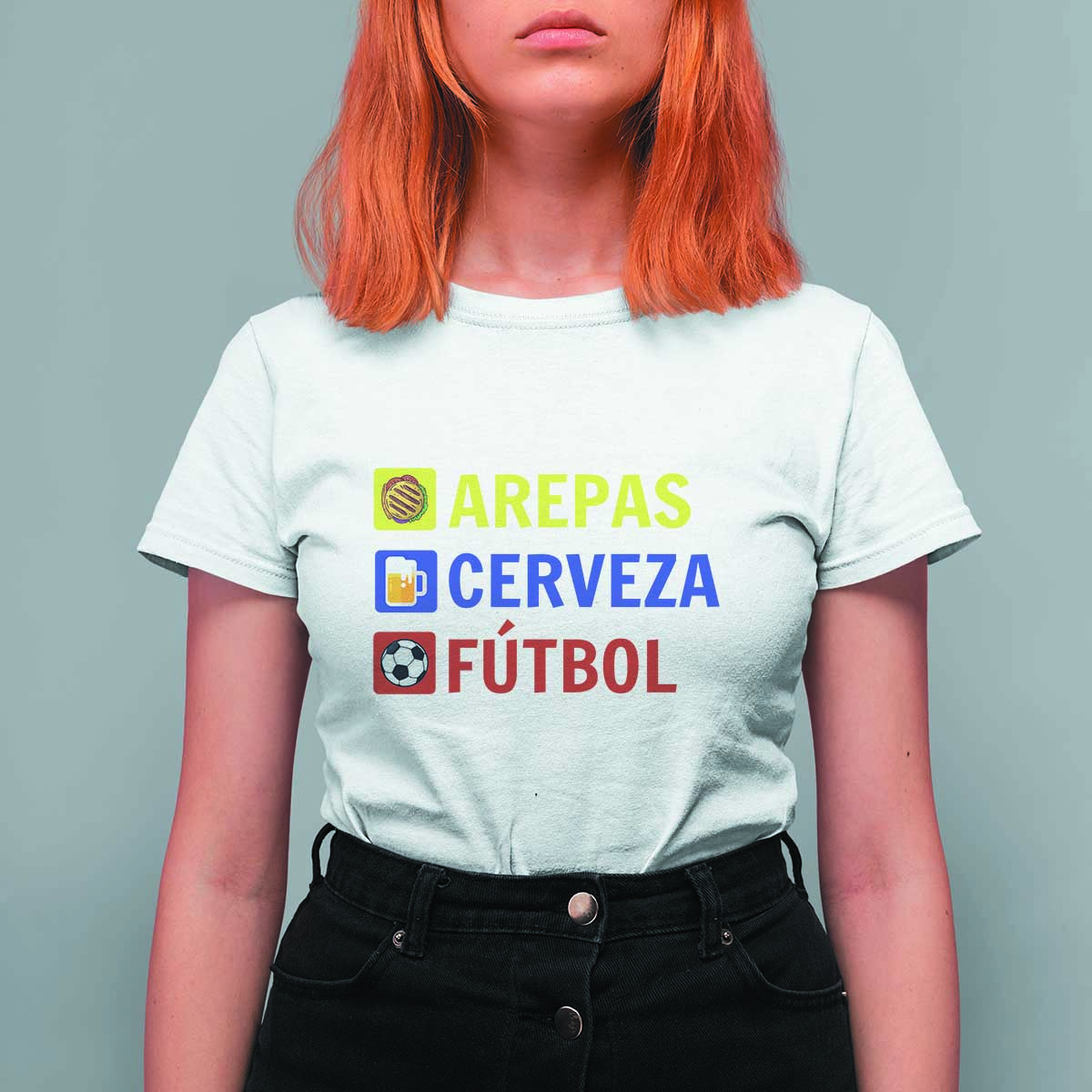 Arepas Cerveza Futbol T Shirt For Women Colombian Slang Colombia Flag - Wonder Print Shop