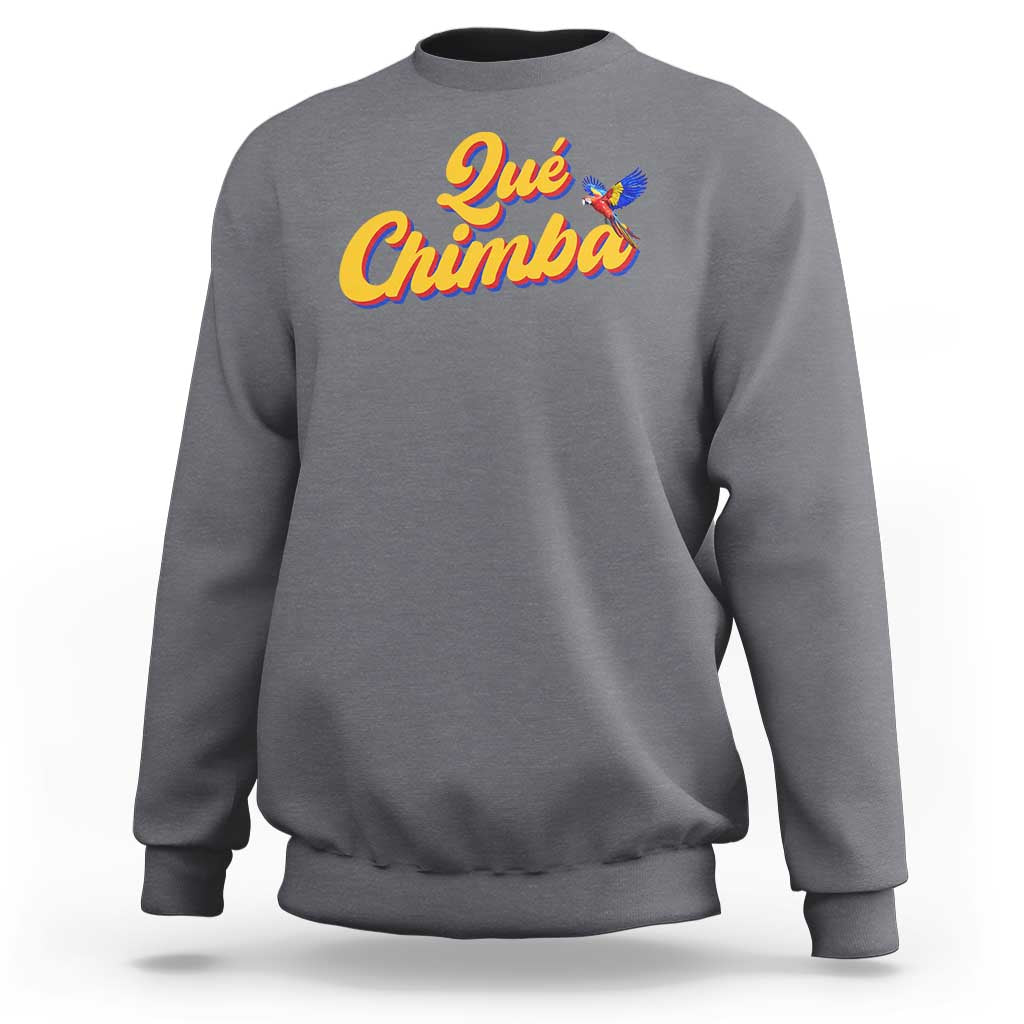 Colombia Sweatshirt Qu Chimba Parrot Colombian Slang - Wonder Print Shop