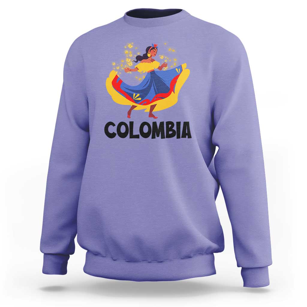 Colombianas Sweatshirt Colombia Cumbia Butterfly Flag Roots - Wonder Print Shop