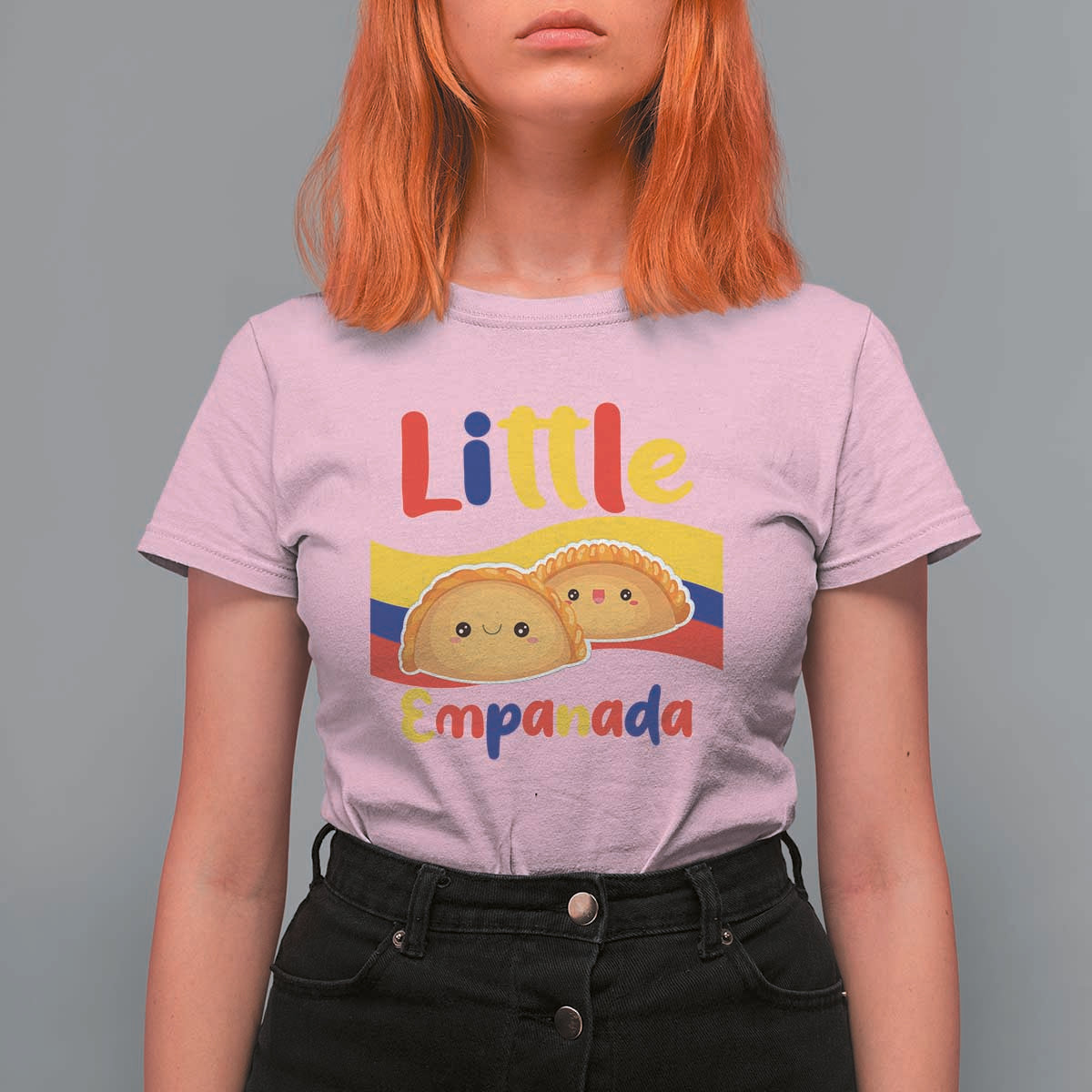Funny Colombia Food T Shirt For Women Little Empanada Colombian Flag - Wonder Print Shop