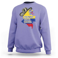 Funny Colombia Tierra Querida Sweatshirt Colombian Flag Sombrero Vueltiao Maracas - Wonder Print Shop