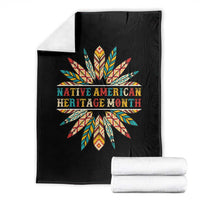 Native American Heritage Month Throw Blanket Indigenous Pride Feathers - Wonder Print Shop