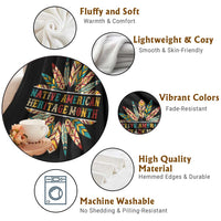 Native American Heritage Month Throw Blanket Indigenous Pride Feathers - Wonder Print Shop