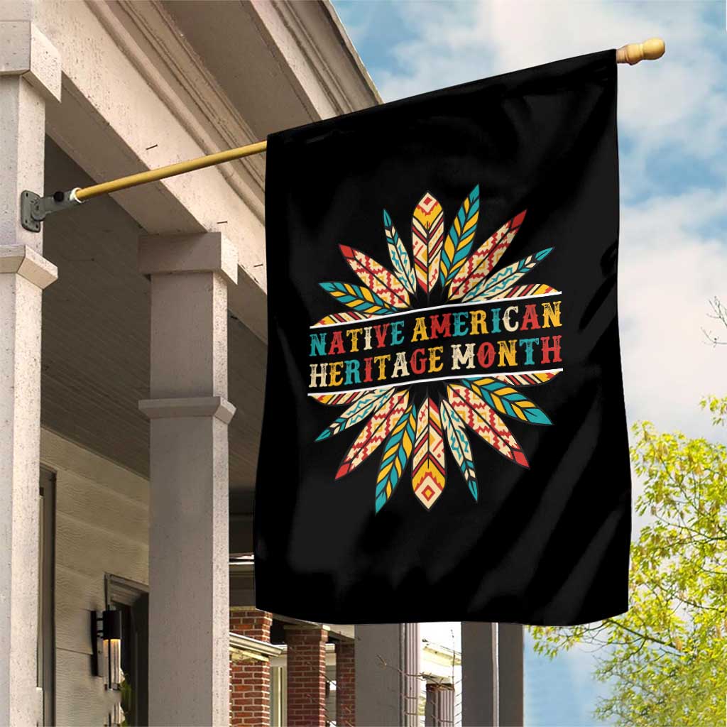 Native American Heritage Month Garden Flag Indigenous Pride Feathers - Wonder Print Shop