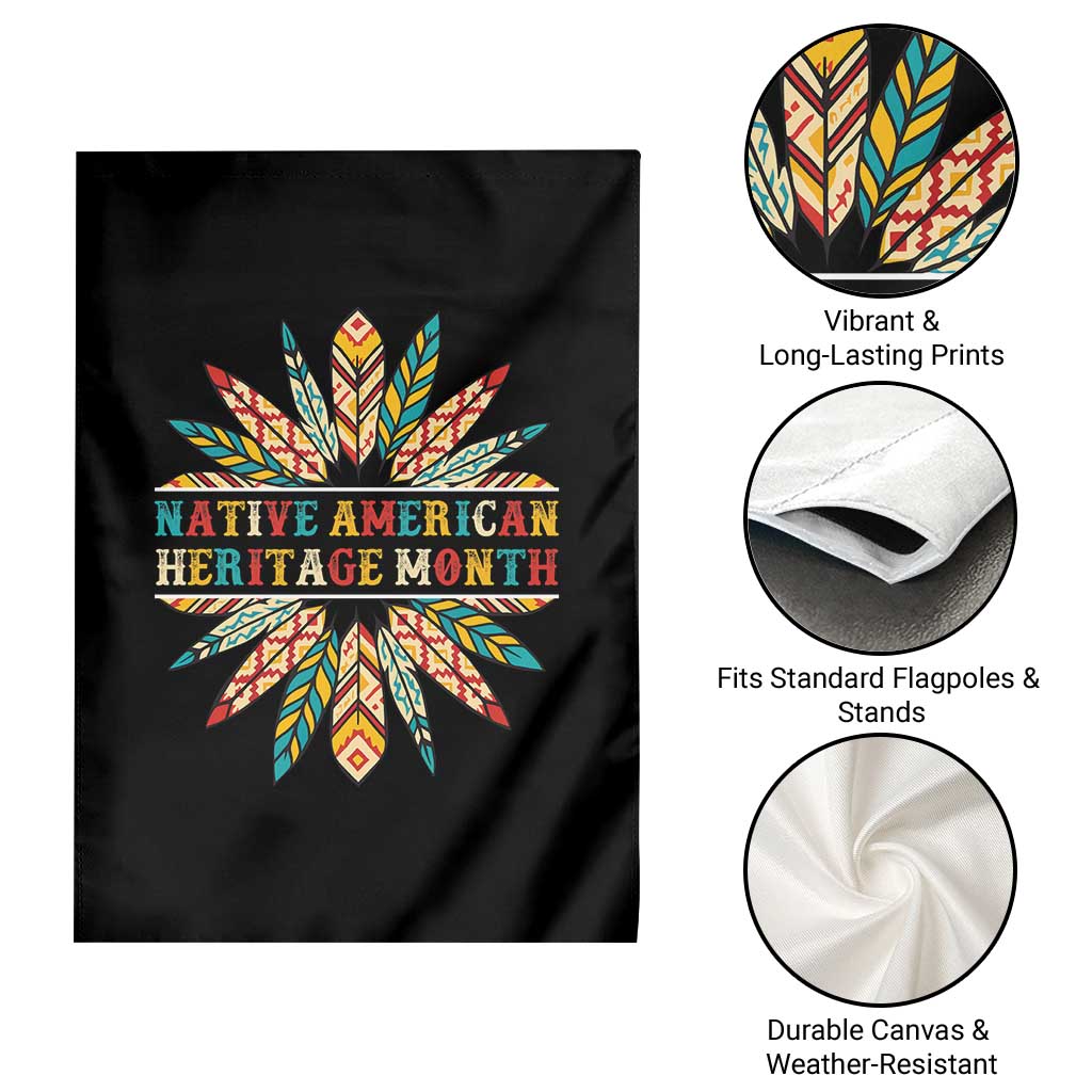 Native American Heritage Month Garden Flag Indigenous Pride Feathers - Wonder Print Shop
