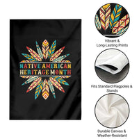 Native American Heritage Month Garden Flag Indigenous Pride Feathers - Wonder Print Shop