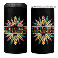 Native American Heritage Month 4 in 1 Can Cooler Tumbler Indigenous Pride Feathers - Wonder Print Shop